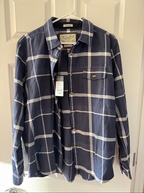 Women’s smith+rogue Navy Plaid Button-Up Shirt size XL